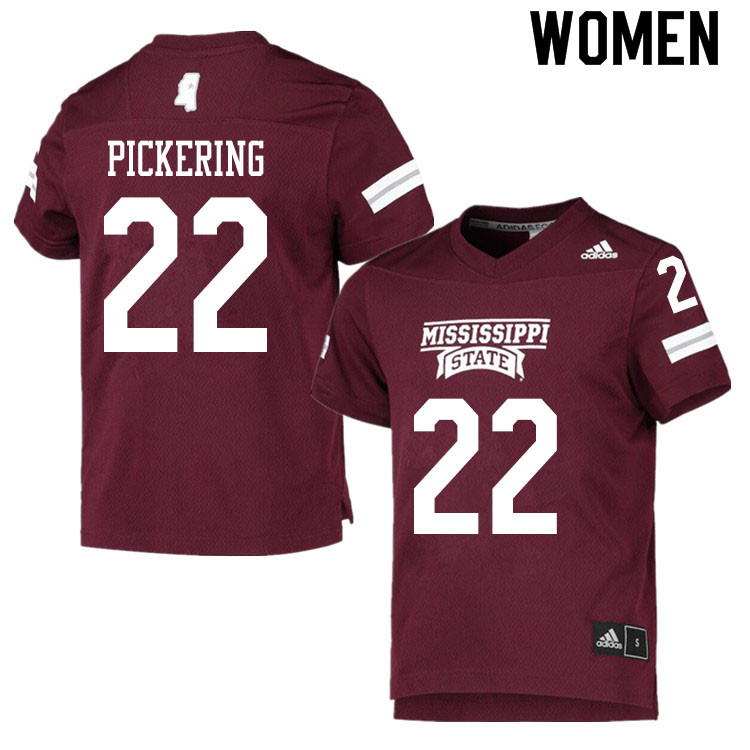 Women #22 Nathan Pickering Mississippi State Bulldogs College Football Jerseys Sale-Maroon